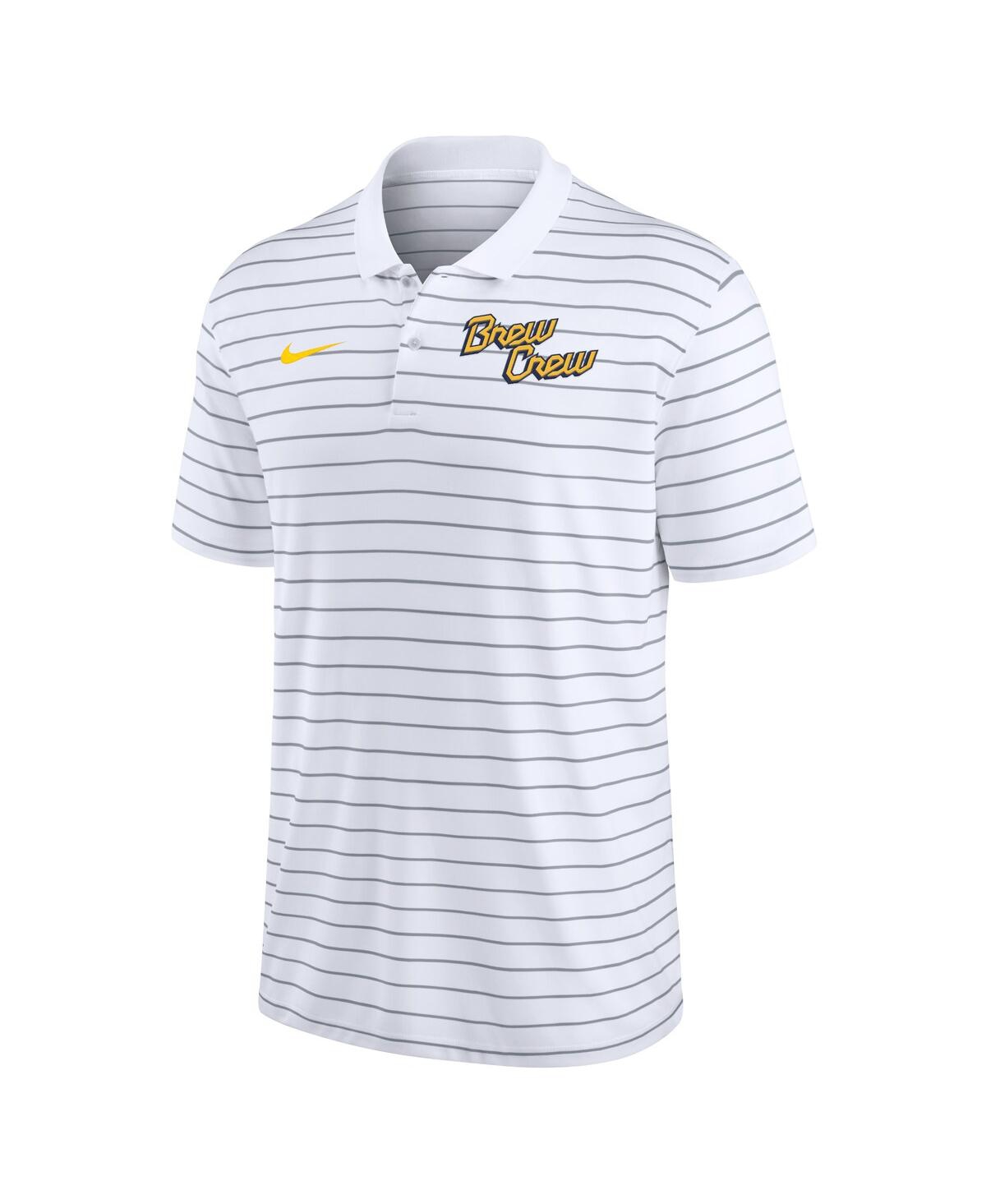Shop Nike Men's  White Milwaukee Brewers City Connect Victory Performance Polo Shirt