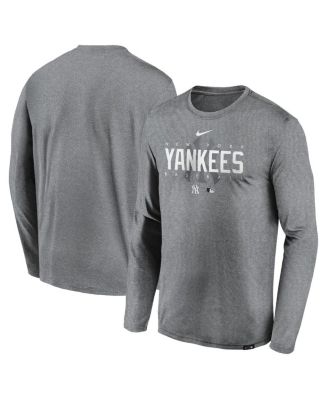New York Yankees Nike Authentic Collection Performance Long Sleeve T-Shirt  - Heathered Charcoal