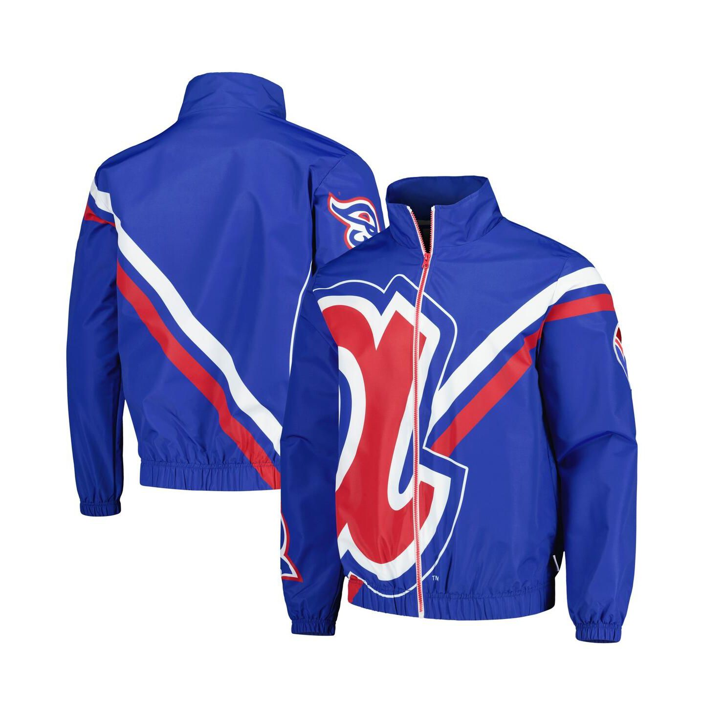 Мужская куртка Mitchell & Ness Royal Atlanta Braves Exploded Logo Warm Up Full-Zip — фото 2