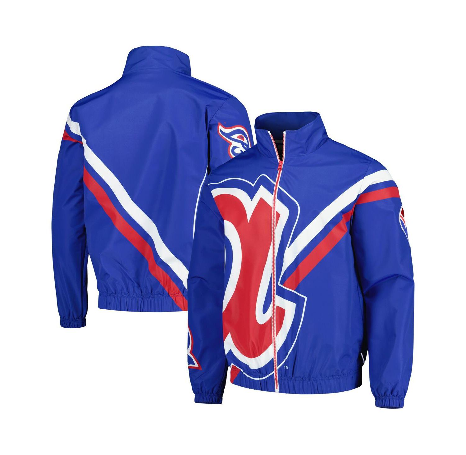 Men's Royal Atlanta Braves Exploded Logo Warm Up Full-Zip Jacket