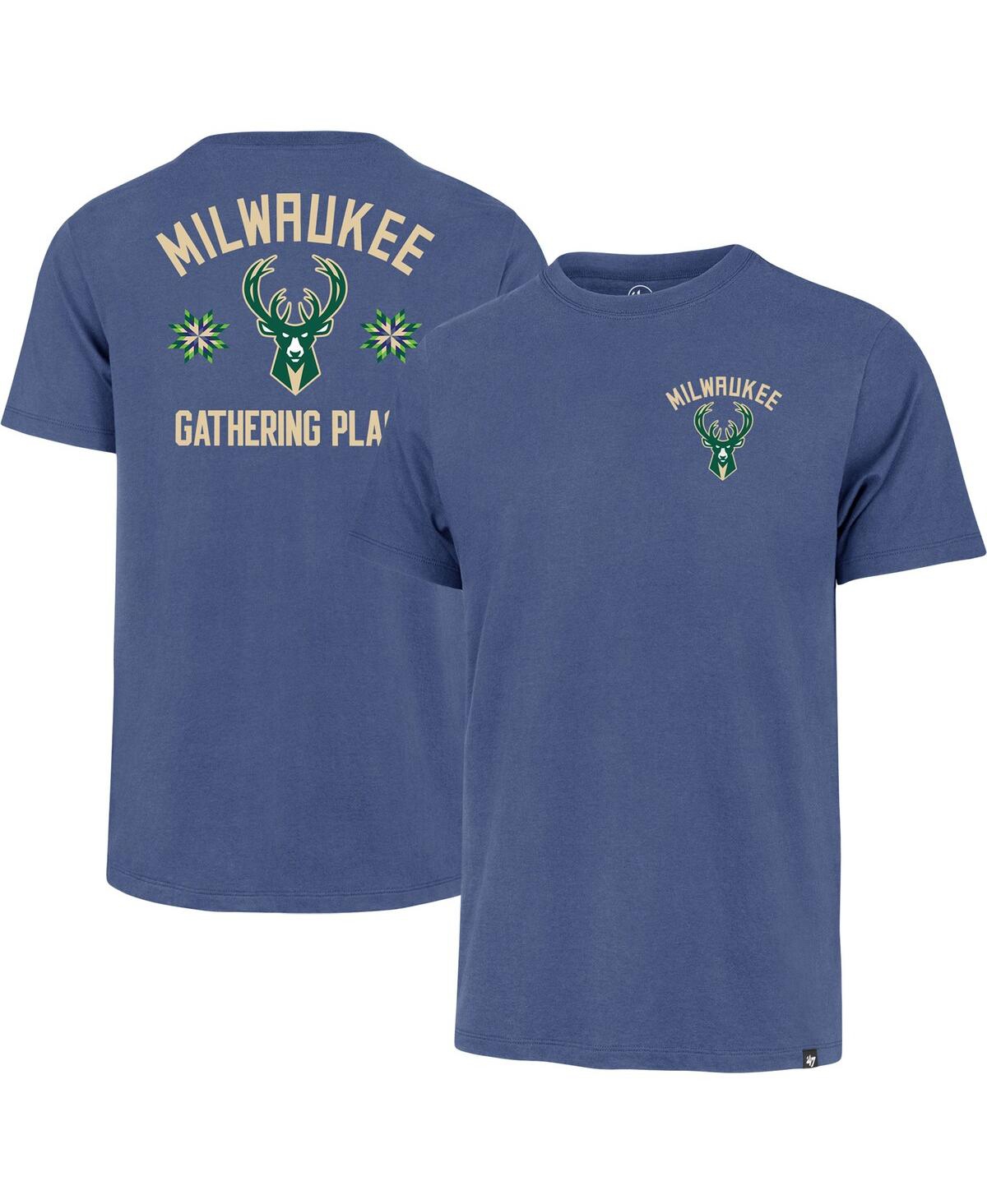 47 Brand Men's ' Blue Milwaukee Bucks 2022/23 City Edition Backer Franklin T-shirt