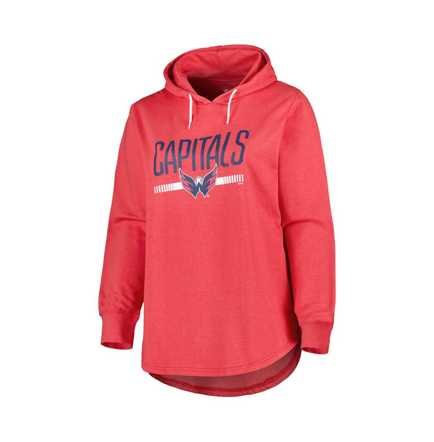 Женское худи Profile Heather Red Washington Capitals Plus Size Fleece Pullover — фото 3