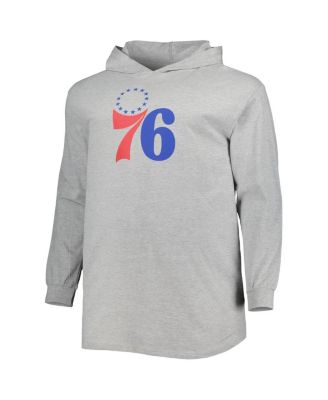 Men's Heather Gray Philadelphia 76ers Big and Tall Pullover Hoodie