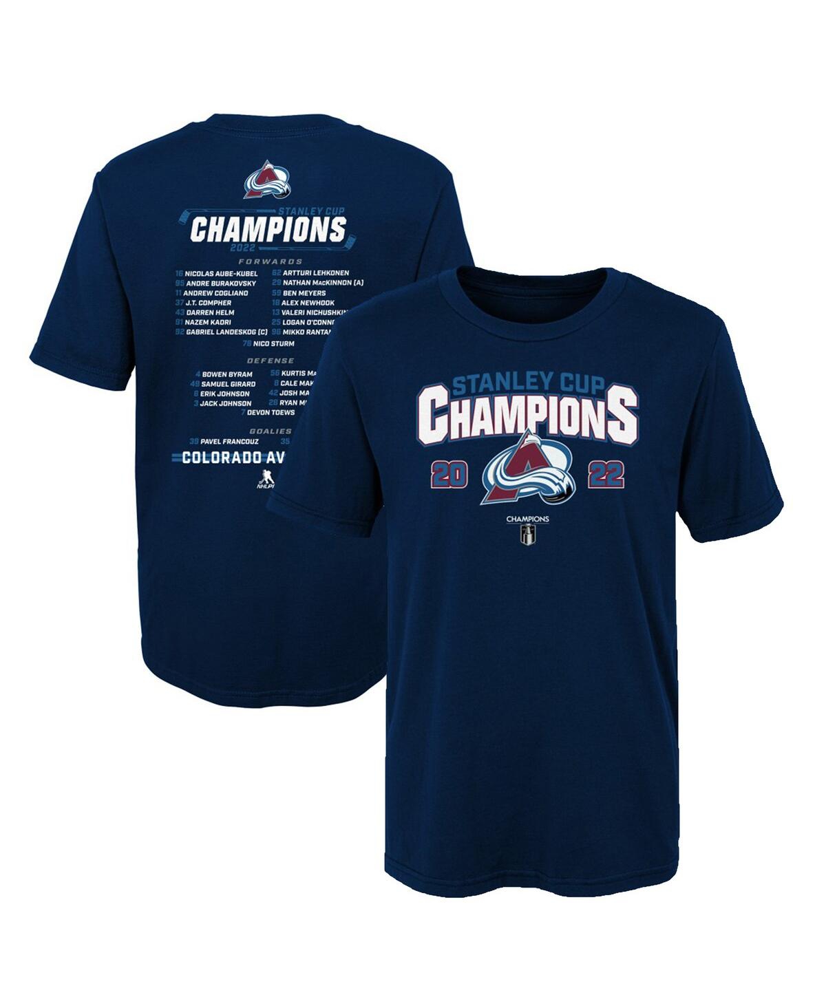 Preschool Boys and Girls FanaticsColorado Avalanche 2022 Stanley Cup Champions Roster T-shirt - Navy