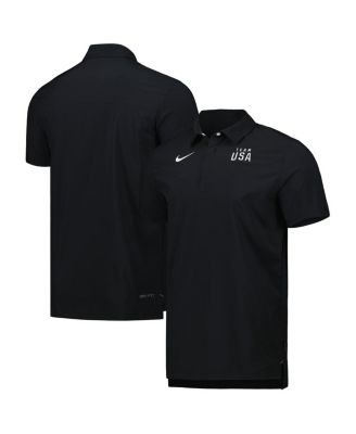 Men's Black, White Team USA Coaches Performance Polo Shirt