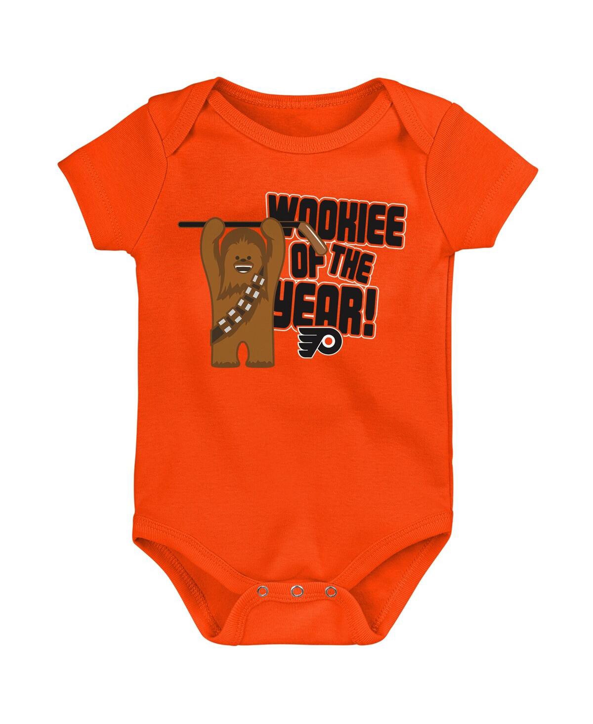 Outerstuff Babies' Infant Boys And Girls Orange Philadelphia Flyers Star Wars Wookie Of The Year Bodysuit