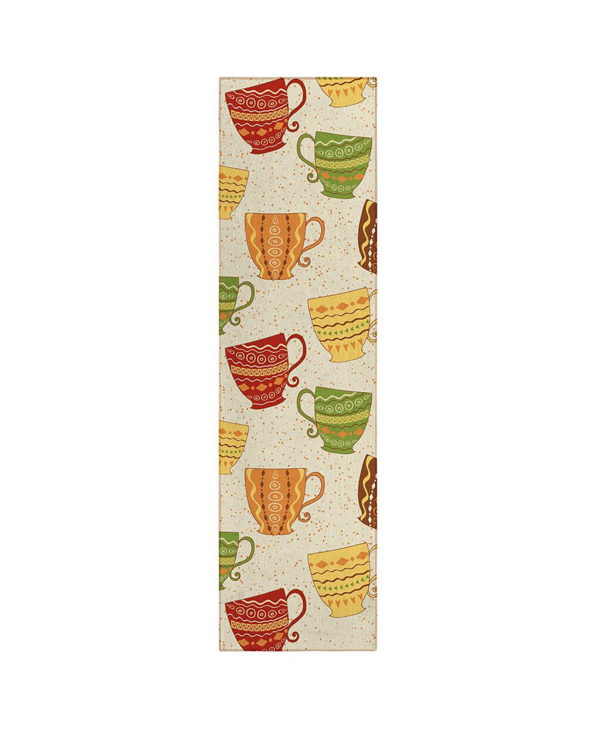 D Style Kendall Kitchen Ke15 2'3" X 7'6" Runner Area Rug In Ivory