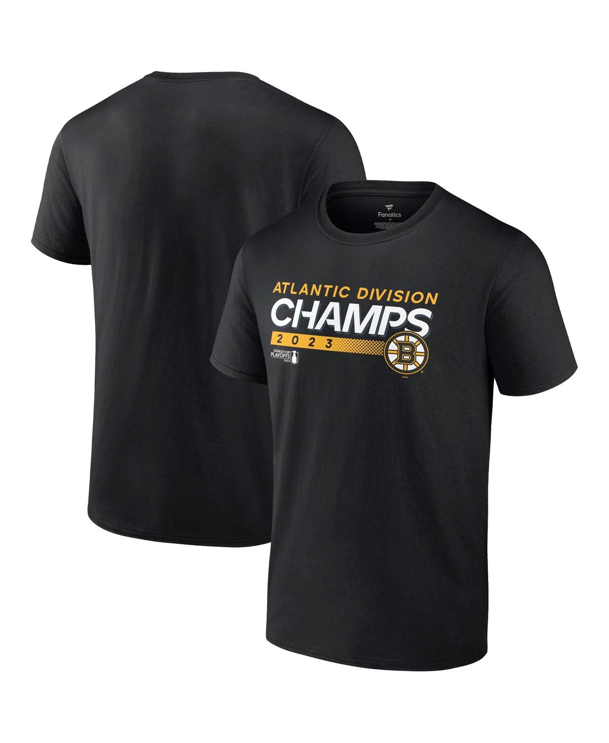Fanatics Men's  Black Boston Bruins 2023 Atlantic Division Champions T-shirt