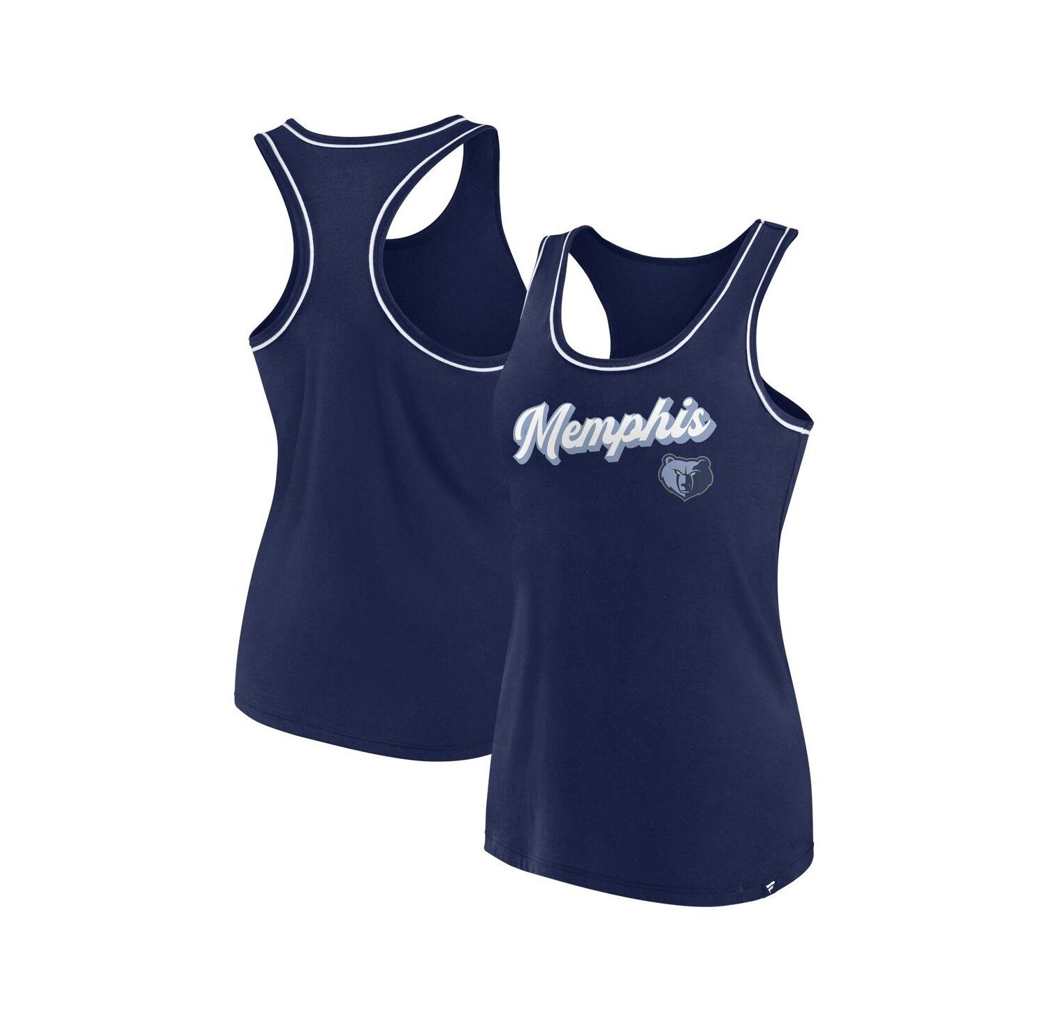 Women's Navy Memphis Grizzlies Wordmark Logo Racerback Tank Top
