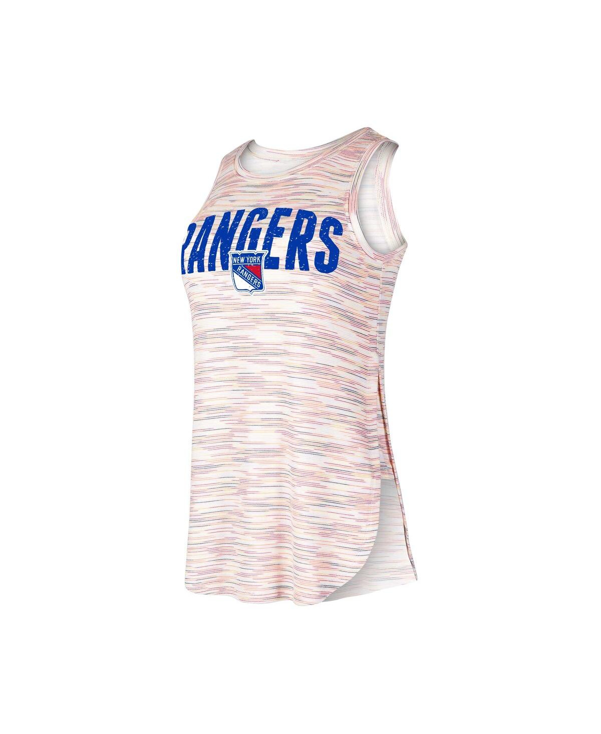 Concepts Sport Women's  New York Rangers Sunray Multicolor Tri-blend Tank Top In White