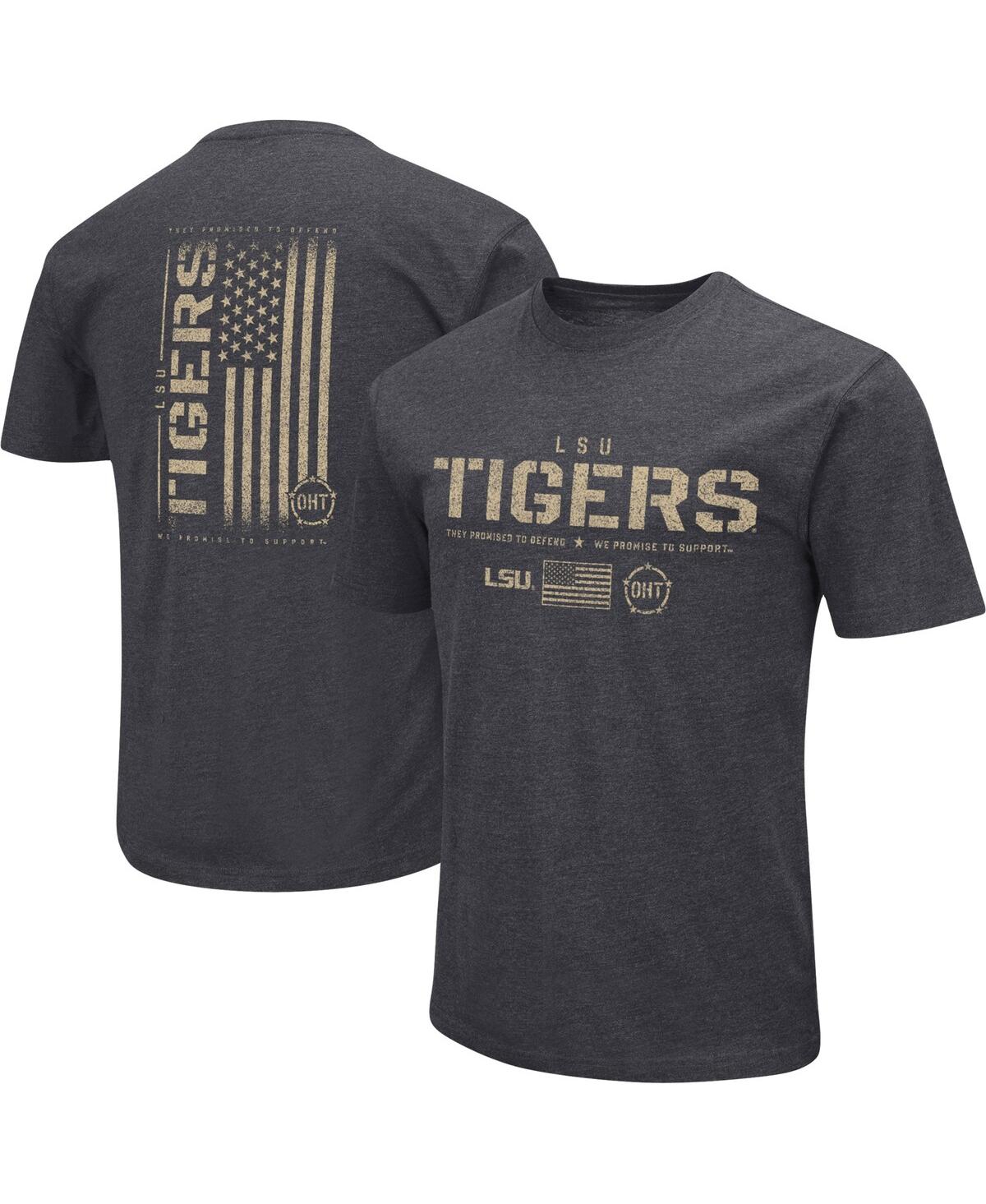 Colosseum Men's  Heather Black Lsu Tigers Big And Tall Oht Military Inspired Appreciation Playbook T- In Heather Black