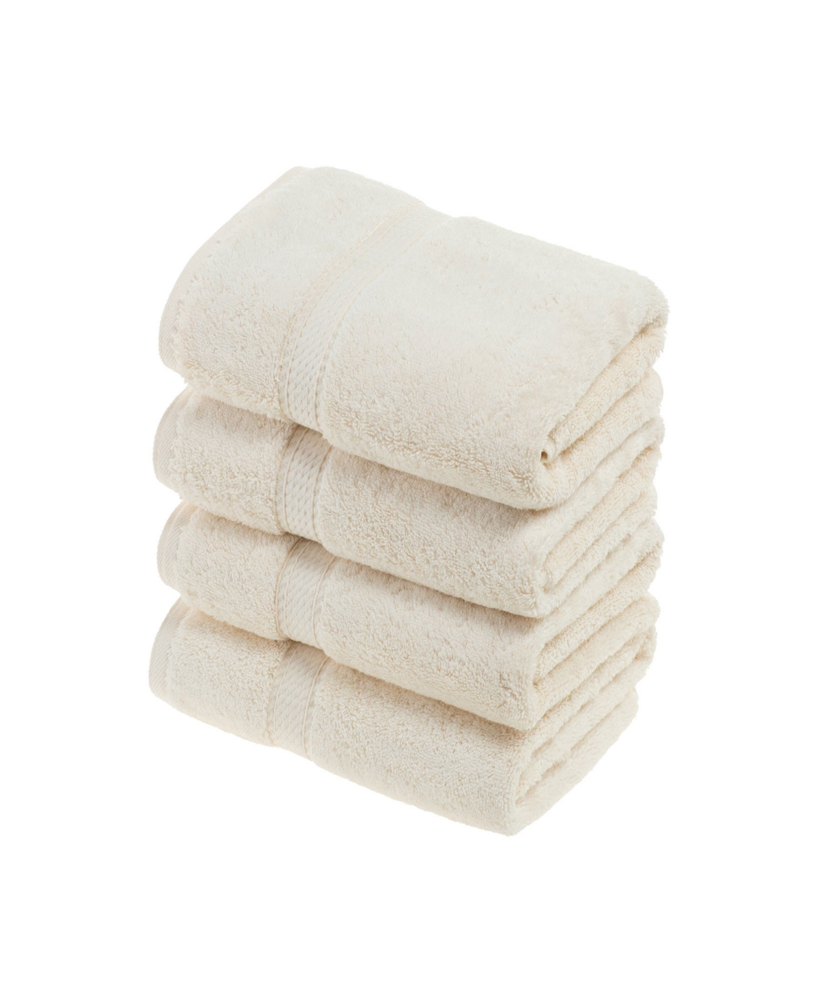 Superior Highly Absorbent 4 Piece Egyptian Cotton Ultra Plush Solid Hand Towel Set Bedding In Cream
