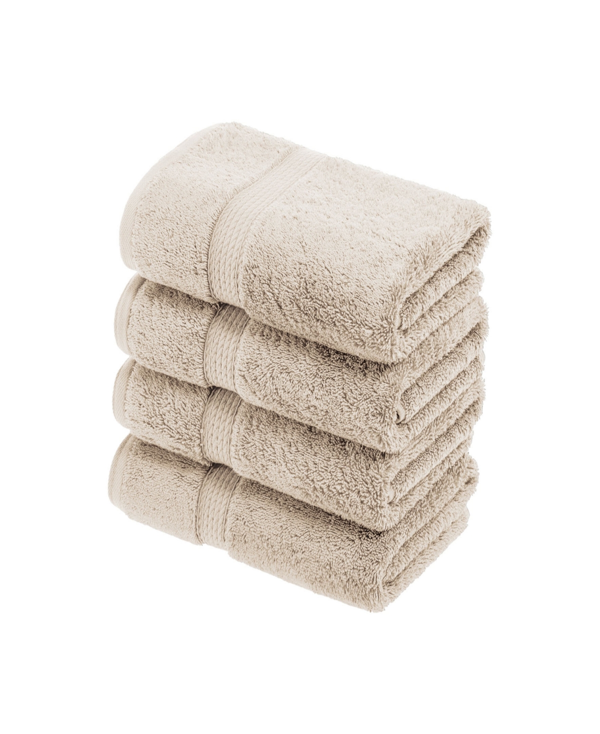 Superior Highly Absorbent 4 Piece Egyptian Cotton Ultra Plush Solid Hand Towel Set Bedding In Stone
