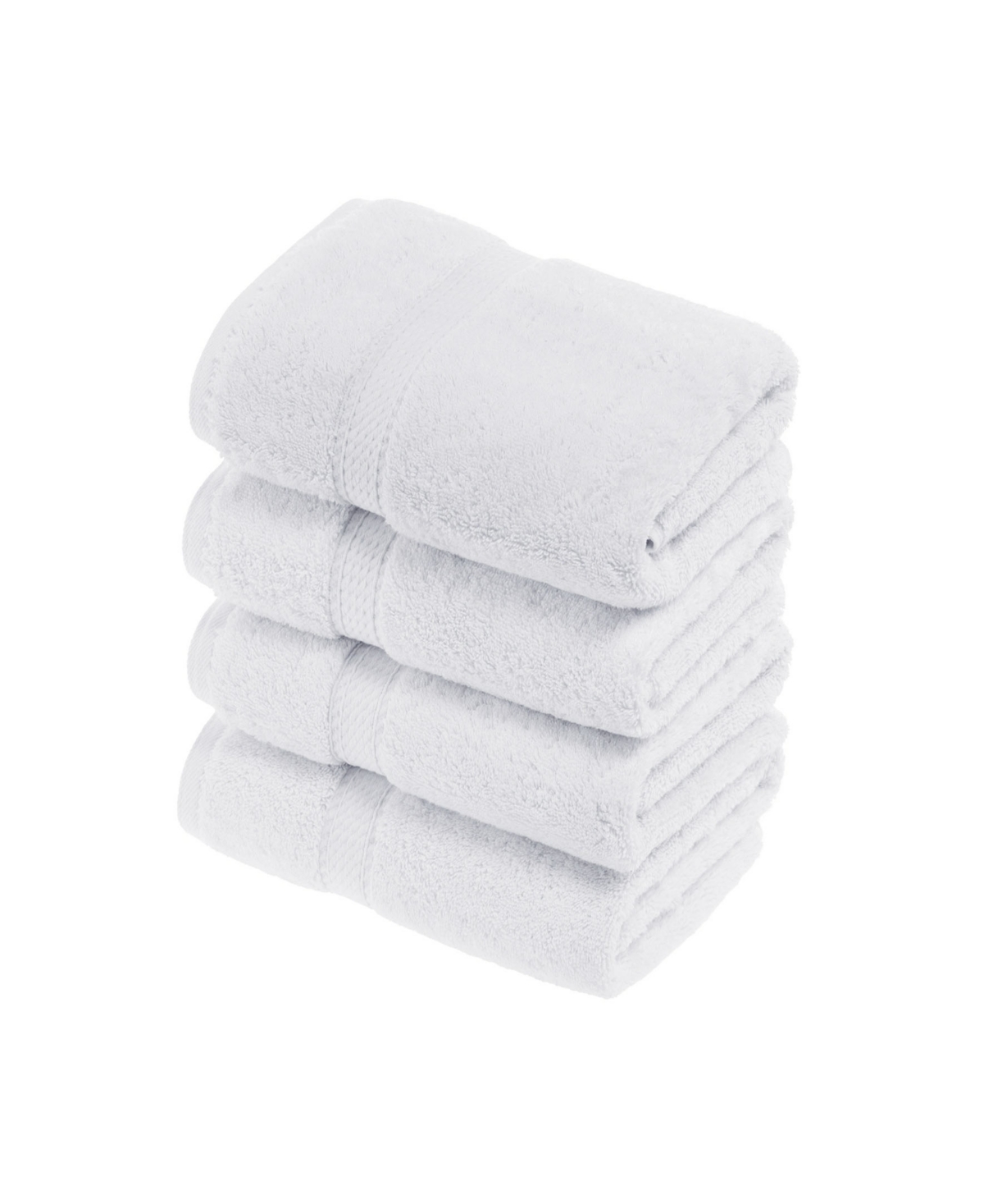 Superior Highly Absorbent 4 Piece Egyptian Cotton Ultra Plush Solid Hand Towel Set Bedding In White