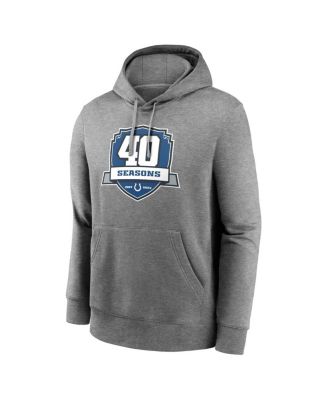 Men's Heather Gray Indianapolis Colts 40th Anniversary Club Pullover Hoodie