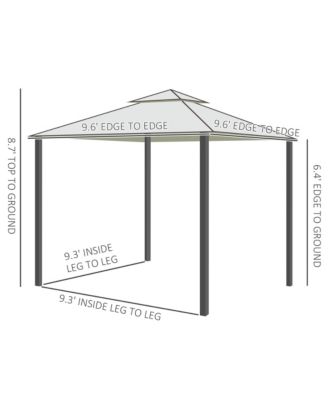 9.6' x 9.6' Patio Gazebo, Outdoor Canopy Shelter,