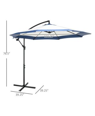 10' Cantilever Umbrella Offset Patio Umbrella w/ Cross Base,