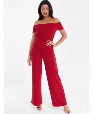 QUIZ Women s Bardot Palazzo Jumpsuit Macy s