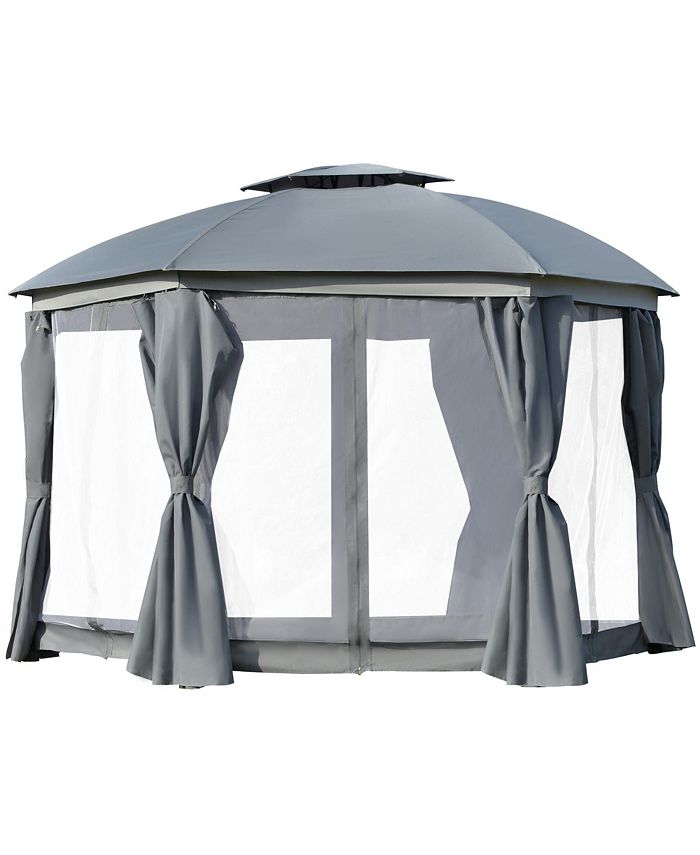 Outsunny 12' x 12' Round Outdoor Gazebo, Patio Dome Gazebo Canopy