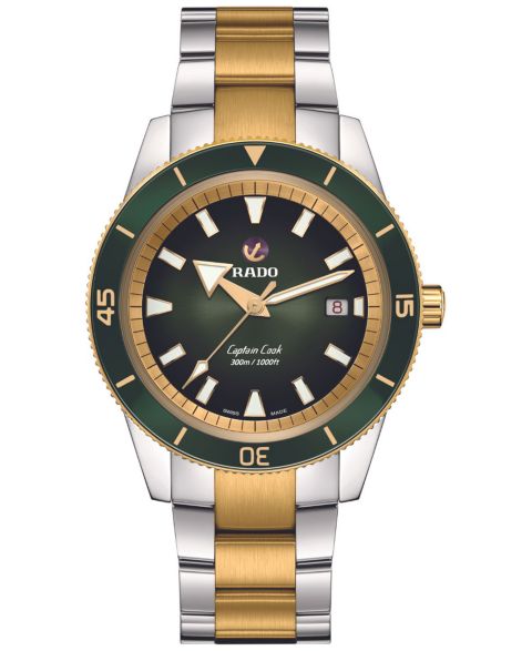 Мужские часы Rado Swiss Automatic Captain Cook Two-Tone Stainless Steel Bracelet Watch 42mm