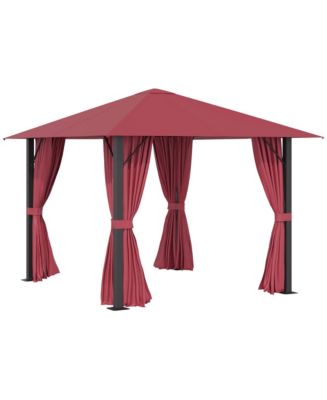 Outsunny 10' x 10' Patio Gazebo Aluminum Frame Outdoor Canopy Shelter ...