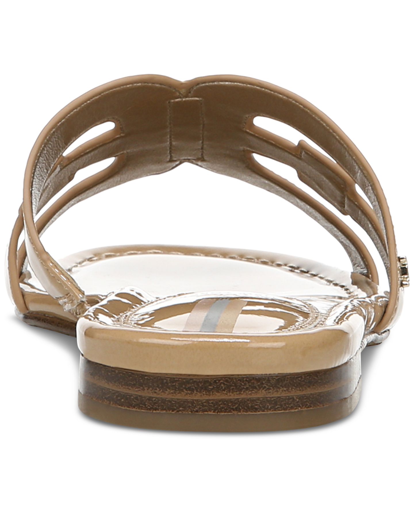 Женские сандалии Sam Edelman Bay Slip-On Flat Leather Casual, цвет: Миндальная лаковая кожа — фото 3