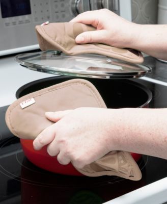 Medallion Print Silicone and Cotton Twill Pot Holder, Set of 2