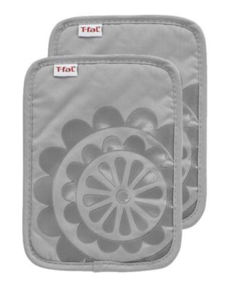 T-Fal Medallion Print Silicone and Cotton Twill Pot Holder, Set of 2 - Macy's