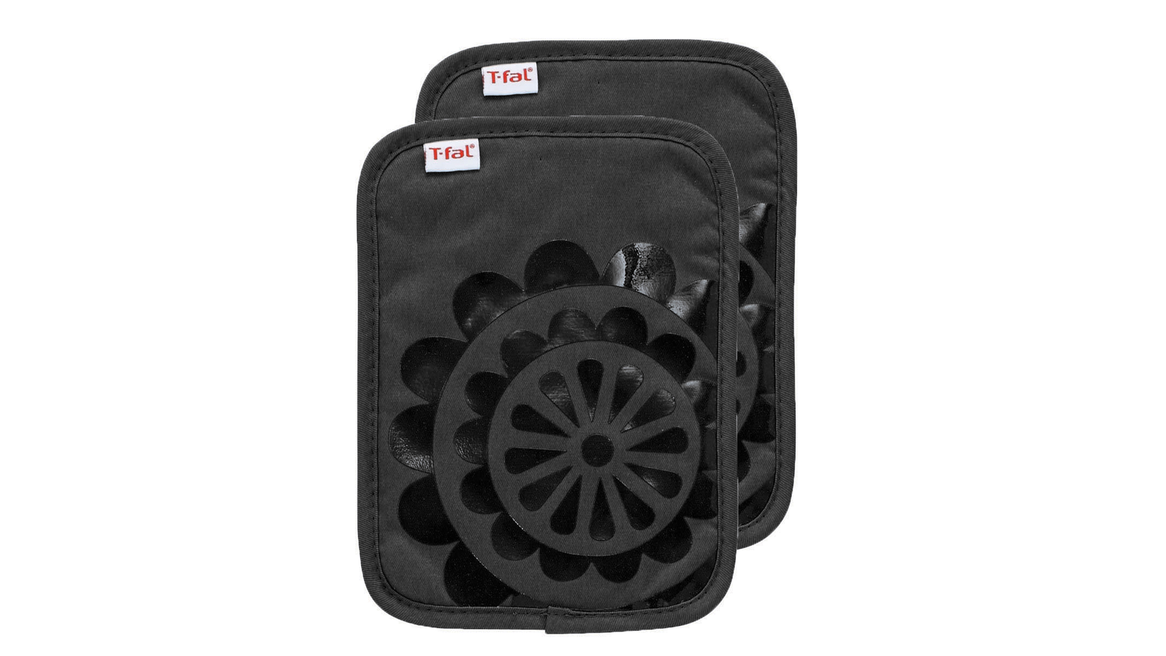 T-Fal Medallion Print Silicone and Cotton Twill Pot Holder, Set of 2
