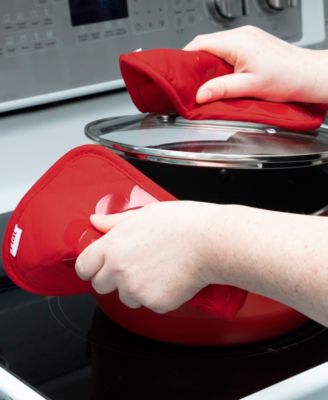 Medallion Print Silicone and Cotton Twill Pot Holder, Set of 2