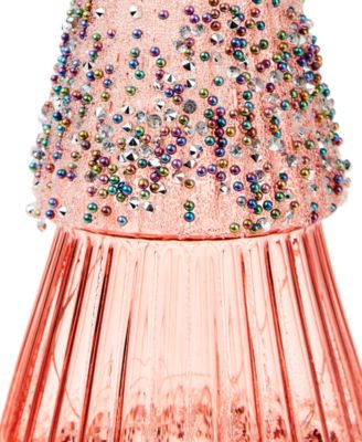 Holiday Lane Shimmer and Light Small Glass Pink LED Light Tree, Created for Macy's