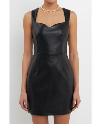Grey Lab Women's Sweetheart Leather Mini Dress - Macy's