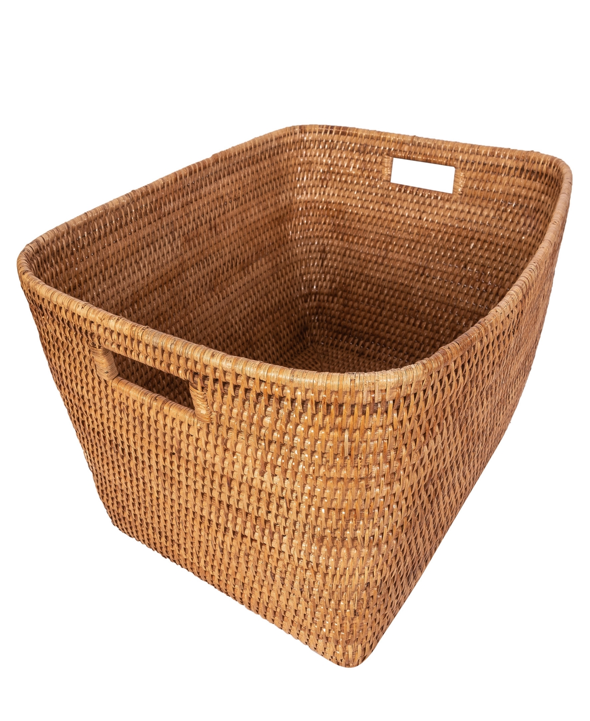 Saboga Home Family Basket with Cutout Handle - Honey Brown