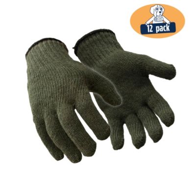 Men's Wool Glove Liners - Insulating Base Layer for Winter Work Gloves (Pack of 12 Pairs)