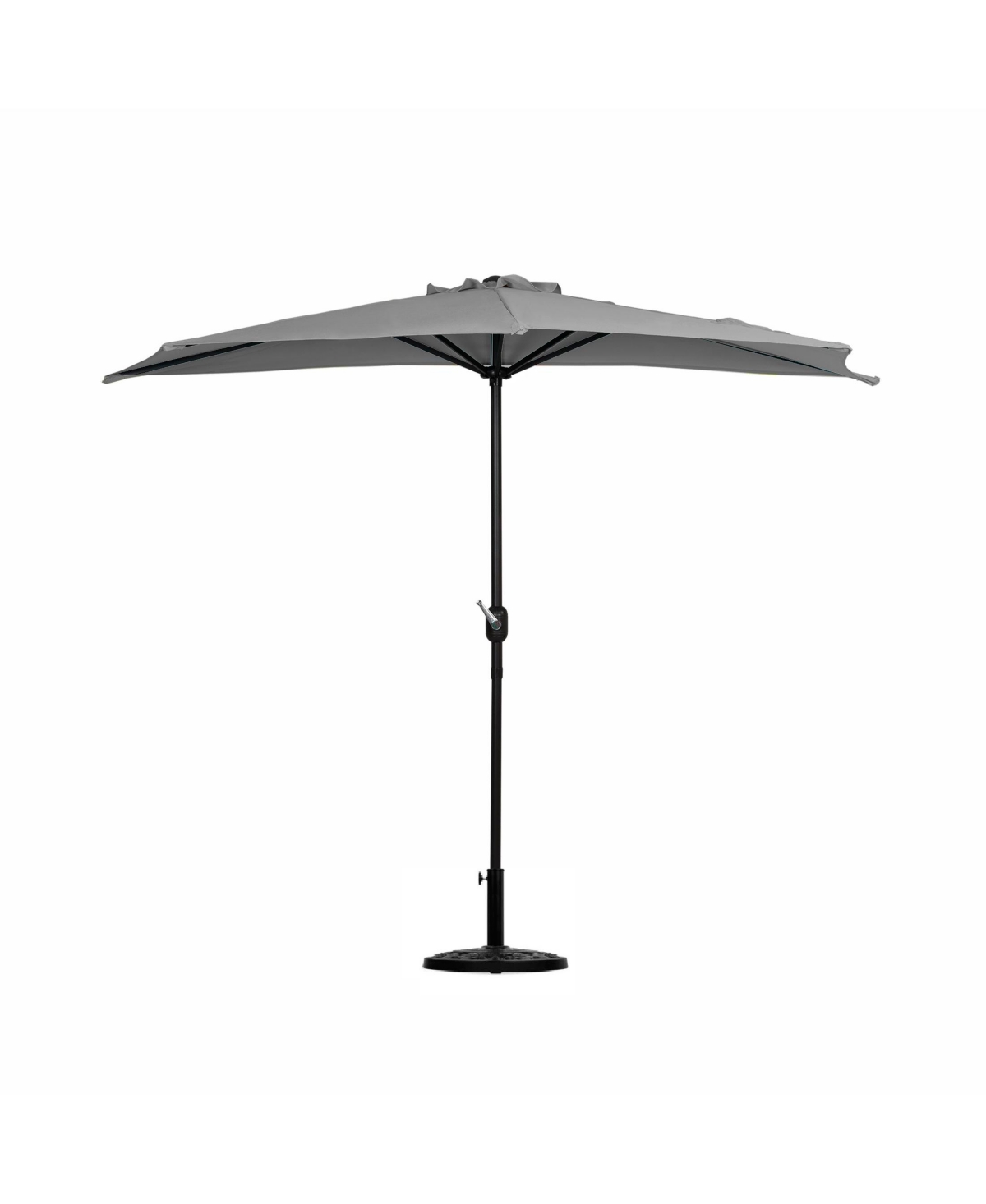 9 Ft Outdoor Patio Half Market Umbrella with Half Base Set - Turquoise
