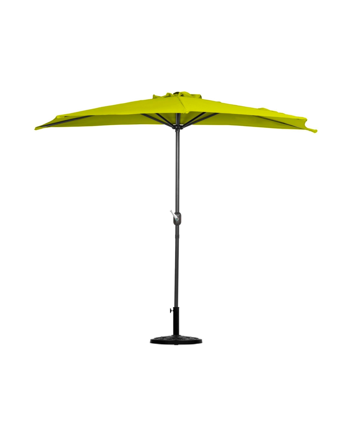 9 Ft Outdoor Patio Half Market Umbrella with Half Base Set - White