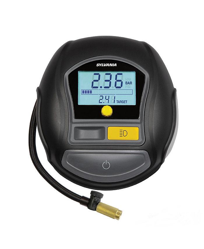 Sylvania RAPID Portable Tire Inflator - Large LED Digital Display Gauge ...