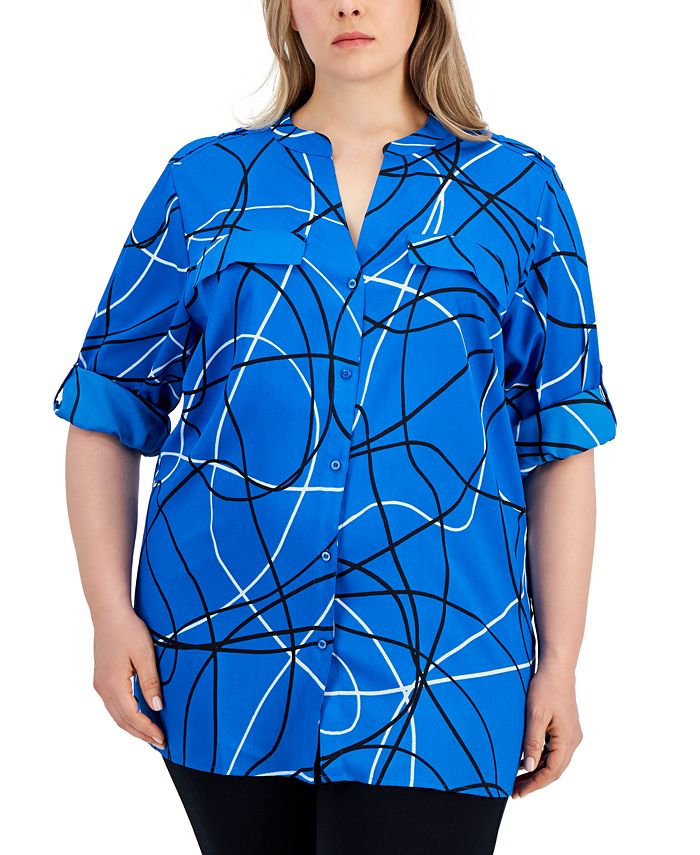 Macy's clearance plus size blouses online