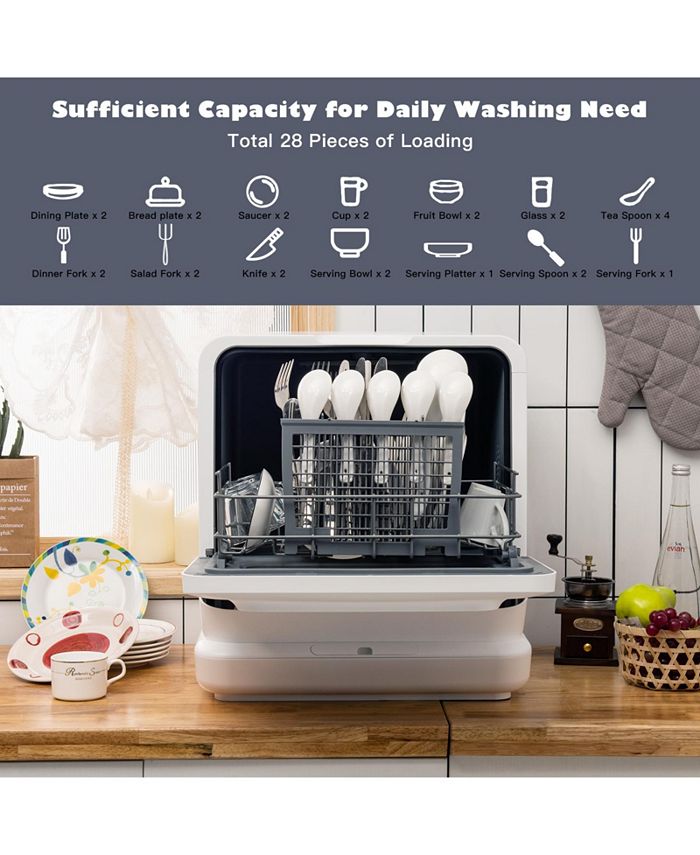Costway Portable Countertop Dishwasher Compact Dishwashing Machine Macy's
