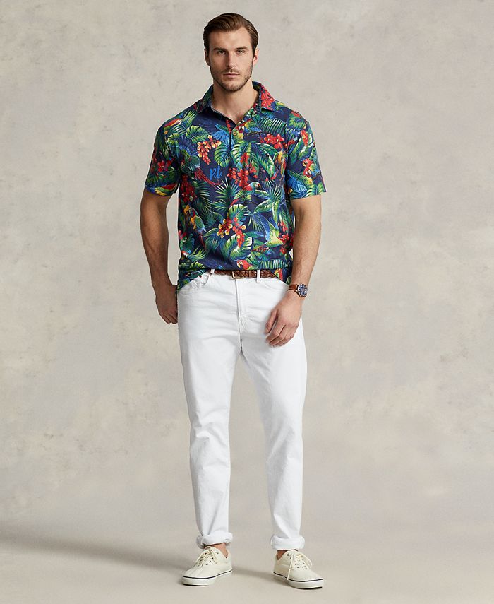 Polo Ralph Lauren Men's Big & Tall Tropical Print Jersey Polo Shirt ...