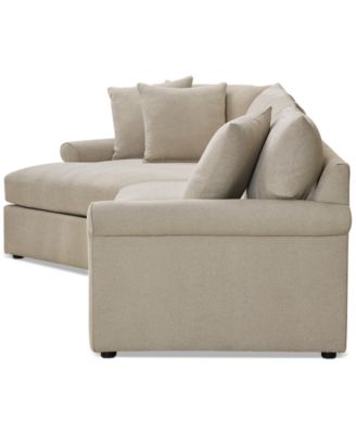 CLOSEOUT! Wrenley 131" 3-Pc. Fabric Modular Cuddler Chaise Sectional Sofa