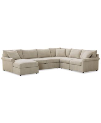 CLOSEOUT! Wrenley 138" 5-Pc. Fabric Modular Chaise Sectional Sofa