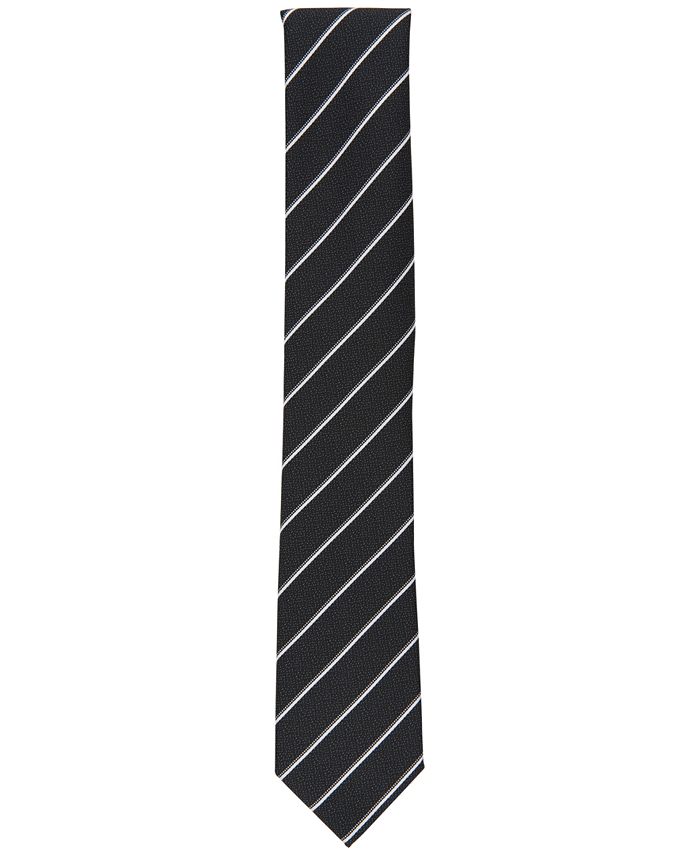 Alfani Mens Stripe Tie Black Size Regular 1