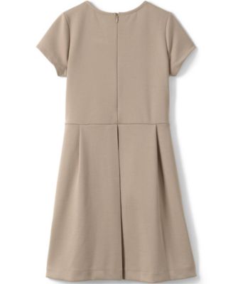 School Uniform Girls Short Sleeve Ponte Dress Top of Knee