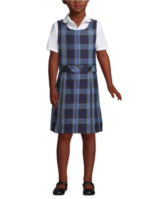 School Uniform Girls Plaid Jumper Top of Knee