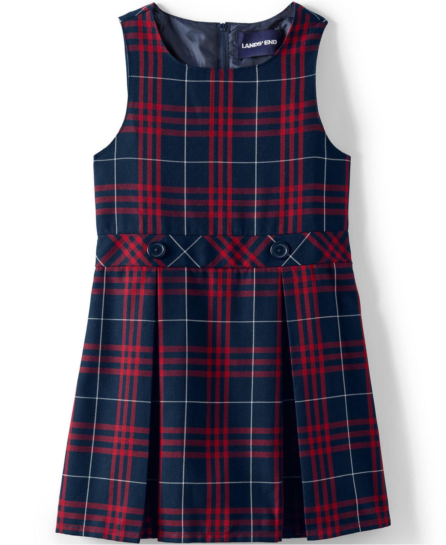 Детские платья Lands' End Child School Uniform Girls Plus Plaid Jumper Dress Top of Knee, цвет: Тёмно-синий клетчатый, вариант 1 — фото 8