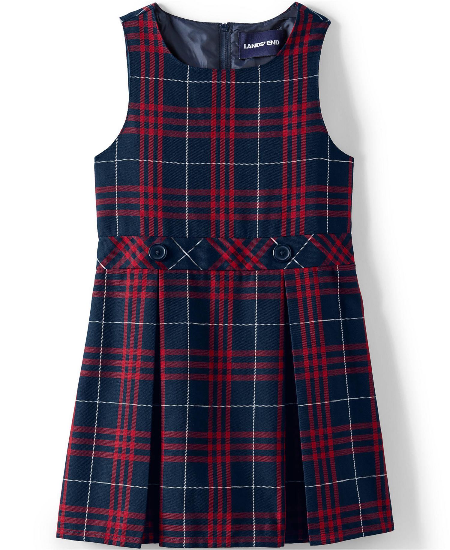 Child School Uniform Girls Plus Plaid Jumper Dress Top of Knee
