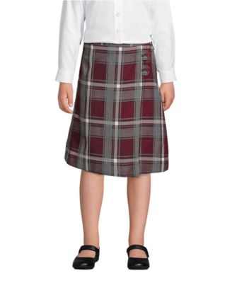 Plus Plaid School Uniform A-line Skirt Below the Knee for girls