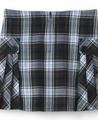 School Uniform Girls Child Side Pleat Plaid Skort Above the Knee