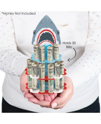 Big Dot Of Happiness Shark Zone Cash Cake - DIY Money Holder For Shark Birthday Party, Holds 20 Bills, Gift & Decoration - View #2
